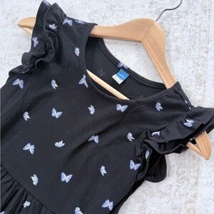 Old Navy Black Dress with Lavender Butterfly Print